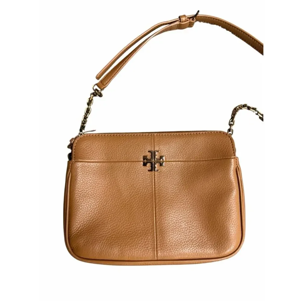Tory Burch Ivy Crossbody Bag Brown Pebbled Leather